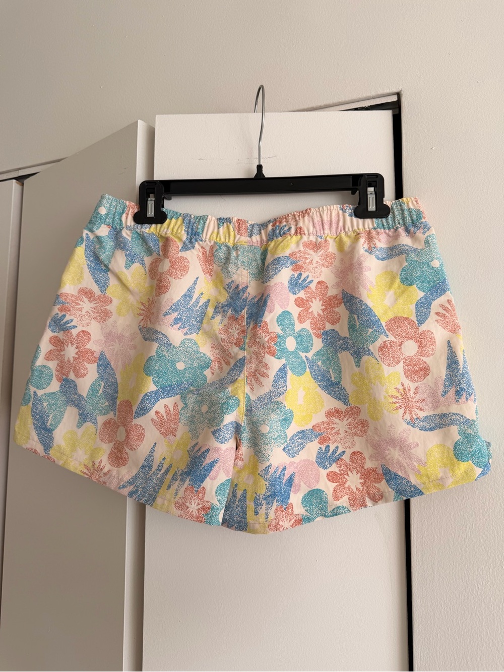 Patagonia Women's Floral Athletic Shorts - Pastel Blue, Yellow, Pink - Picture 4 of 5
